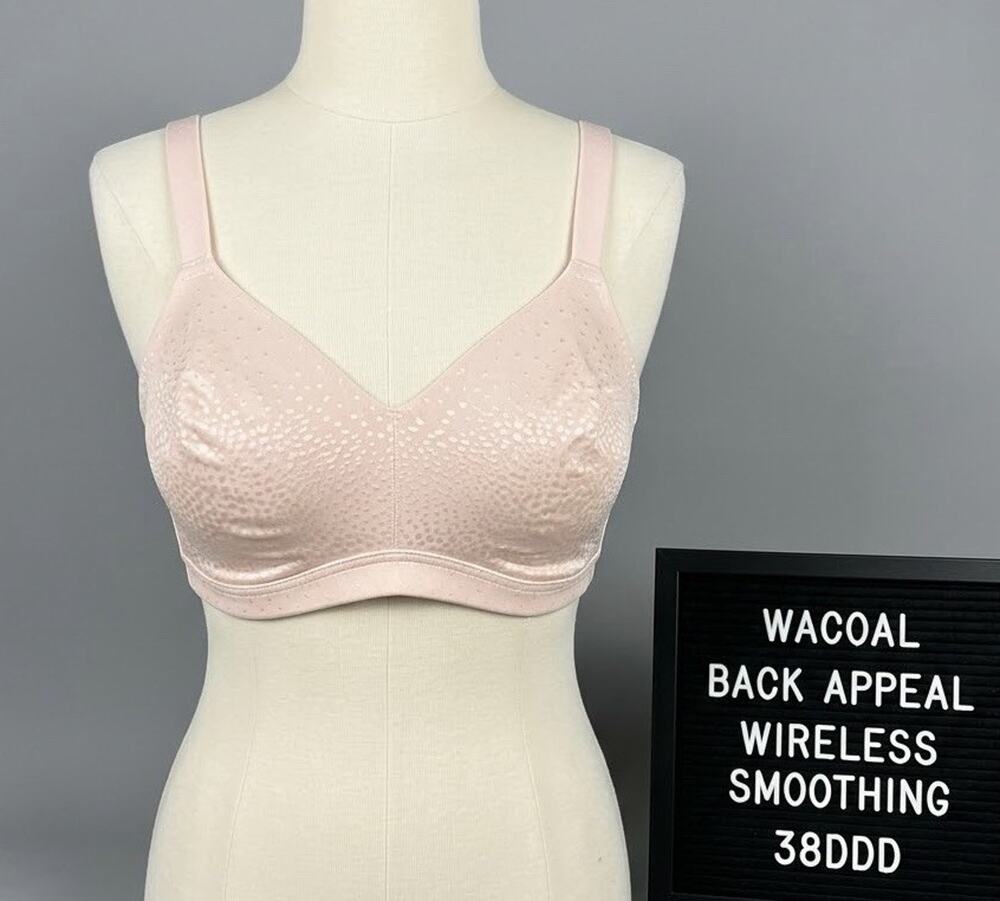 Wacoal 38DDD Back Appeal Wireless Smoothing Bra #852303 Blush Pink Full Figure